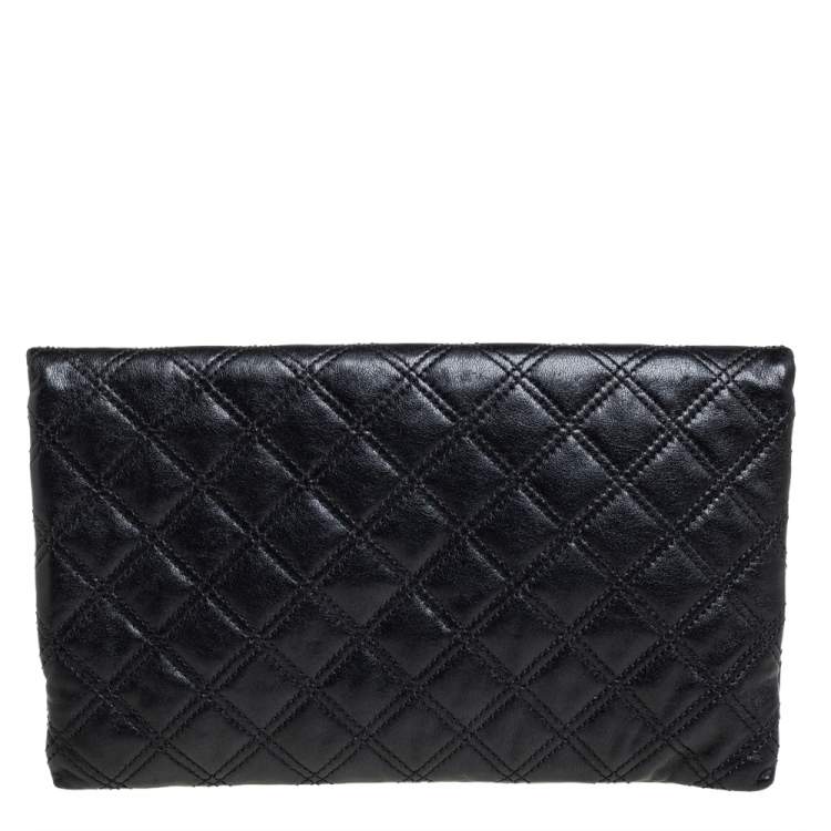 Pre Owned Marc Jacobs Black Quilted Leather Eugenie Clutch
