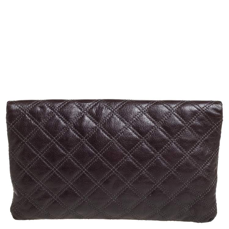 Pre Owned Marc Jacobs Brown Quilted Leather Eugenie Clutch