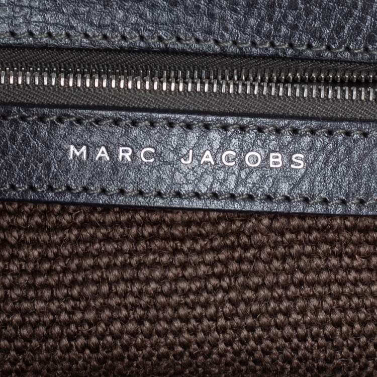 Pre Owned Marc Jacobs Metallic Grey Leather Stam Satchel