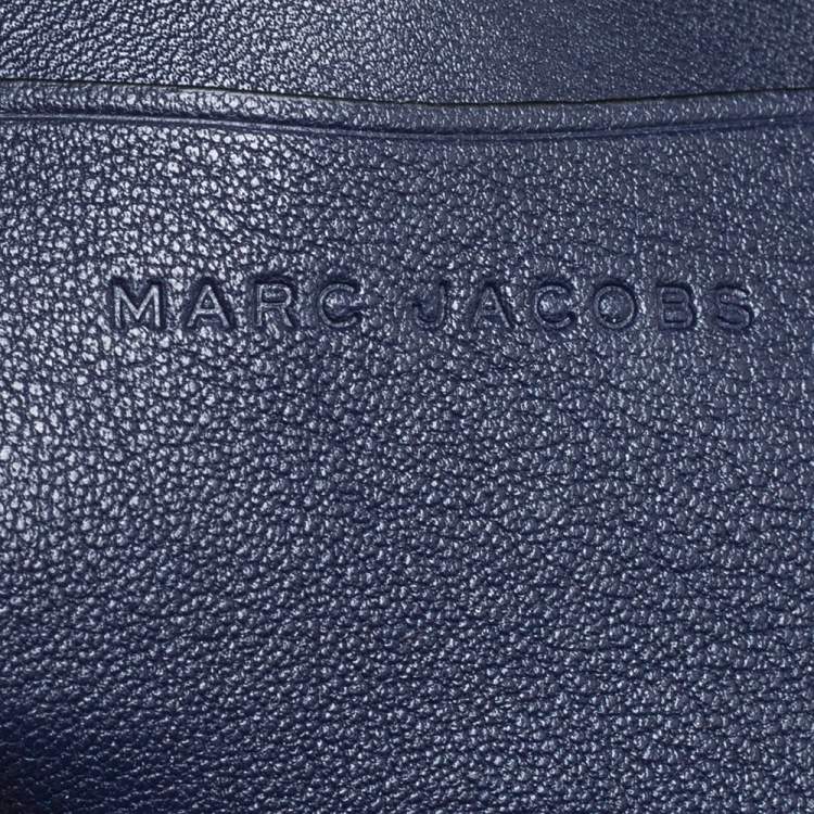 Pre Owned Marc Jacobs Navy Blue Leather Snapshot Crossbody Bag