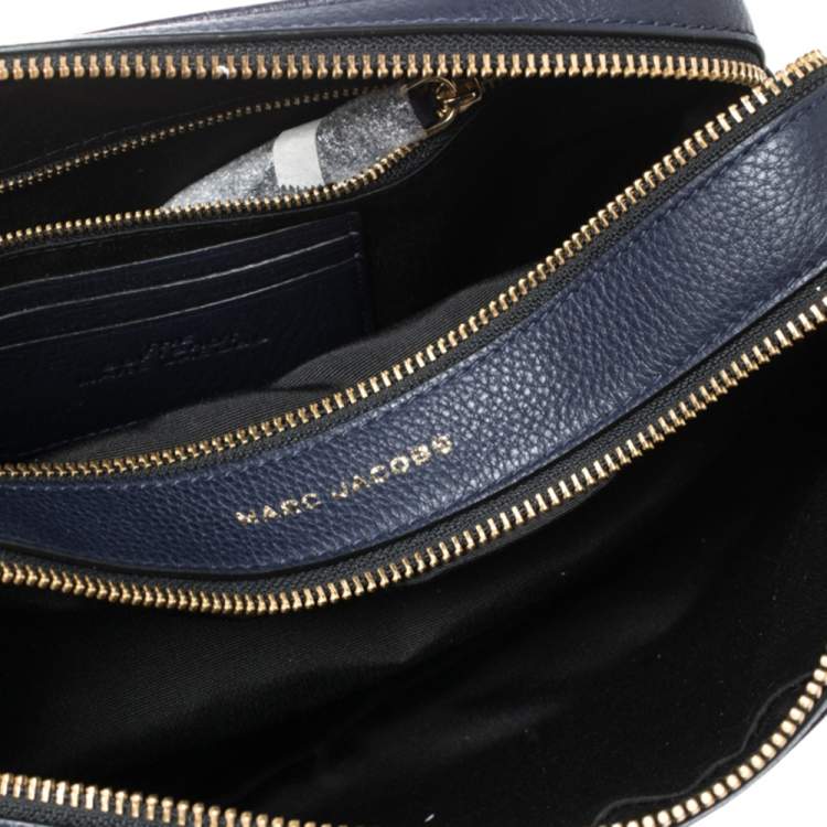 Pre Owned Marc Jacobs Blue Leather The Softshot 27 Crossbody Bag