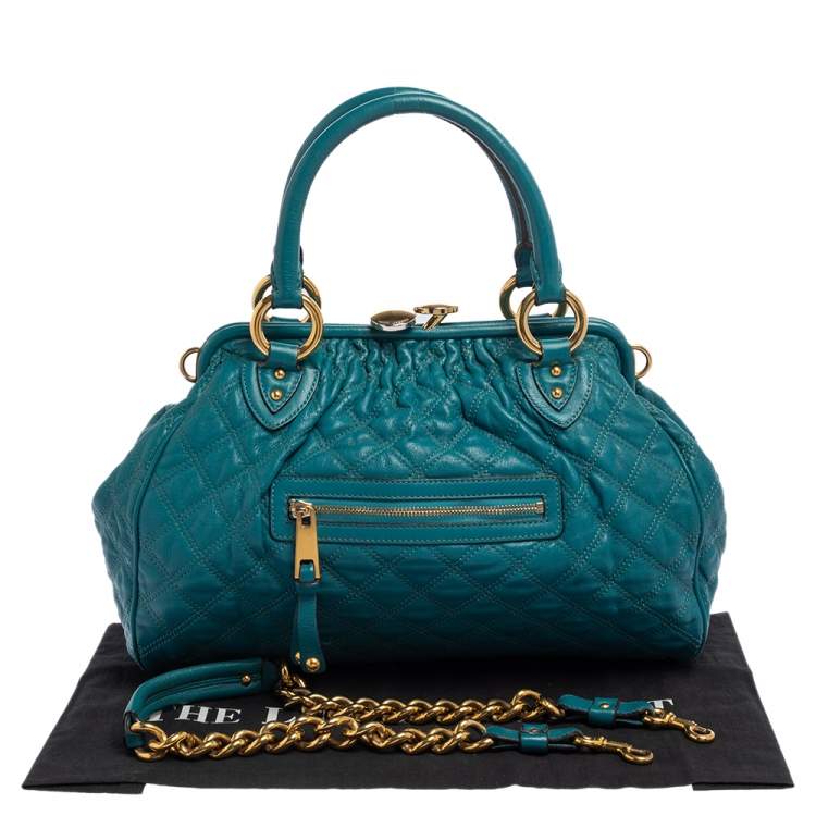 Pre Owned Marc Jacobs Green Quilted Leather  Stam Satchel 