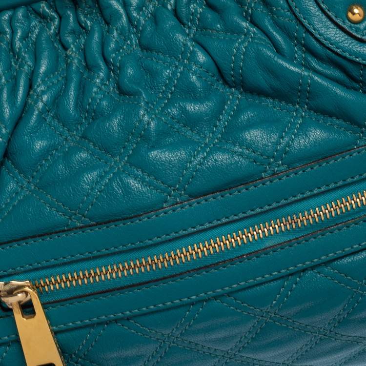 Pre Owned Marc Jacobs Green Quilted Leather  Stam Satchel 