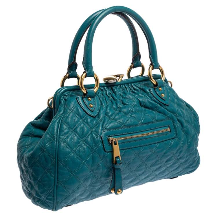 Pre Owned Marc Jacobs Green Quilted Leather  Stam Satchel 