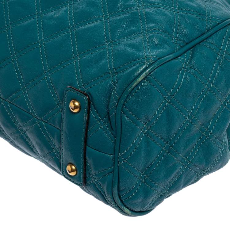Pre Owned Marc Jacobs Green Quilted Leather  Stam Satchel 