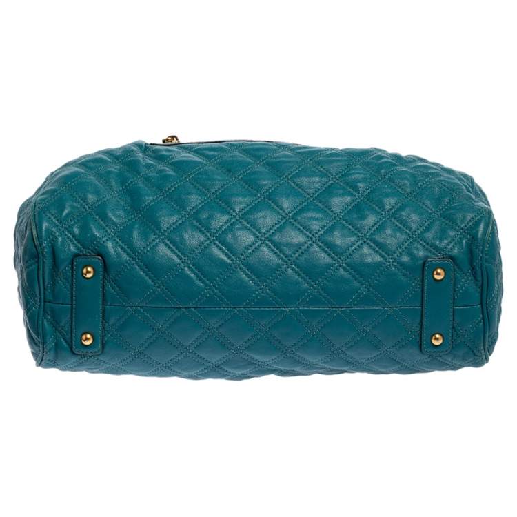 Pre Owned Marc Jacobs Green Quilted Leather  Stam Satchel 