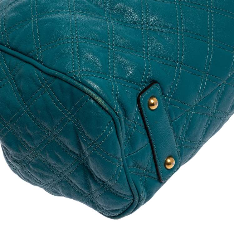 Pre Owned Marc Jacobs Green Quilted Leather  Stam Satchel 