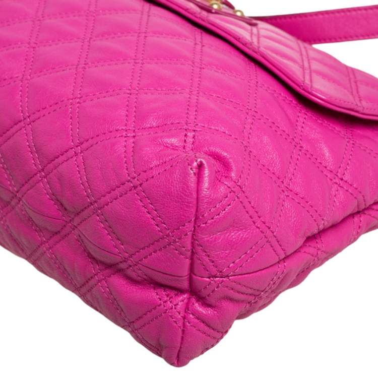 Pre Owned Marc Jacobs Fuchsia Leather XL Single Shoulder Bag