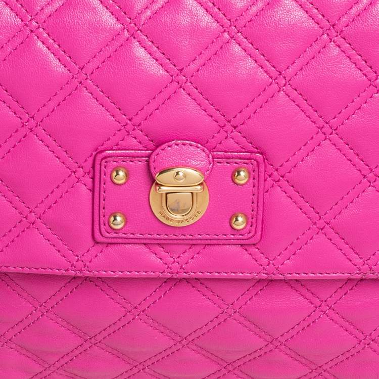 Pre Owned Marc Jacobs Fuchsia Leather XL Single Shoulder Bag
