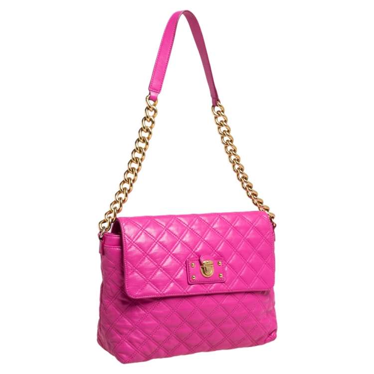 Pre Owned Marc Jacobs Fuchsia Leather XL Single Shoulder Bag