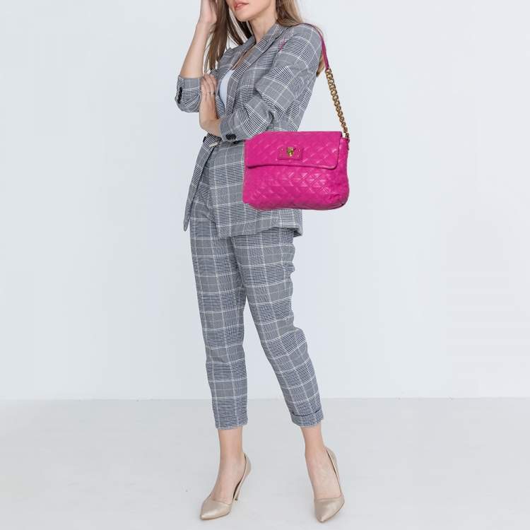 Pre Owned Marc Jacobs Fuchsia Leather XL Single Shoulder Bag