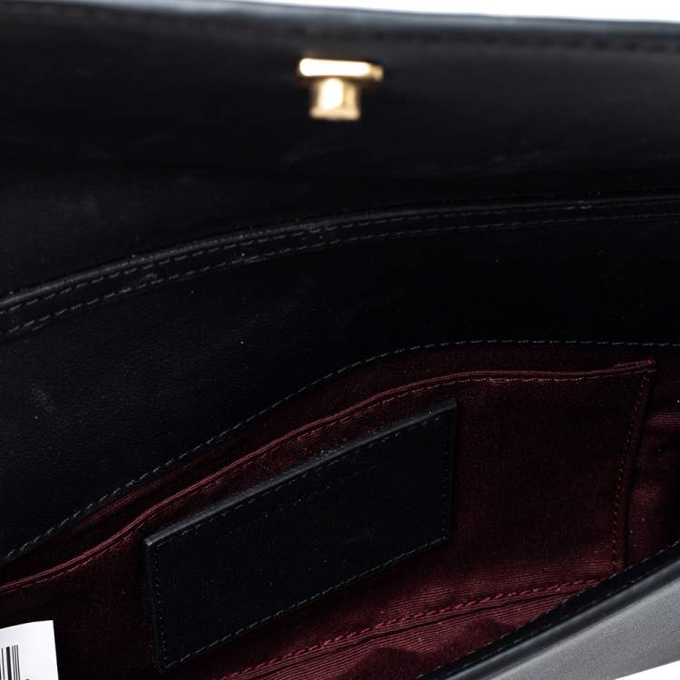 Pre Owned Marc Jacobs Black Leather Flap Shoulder Bag