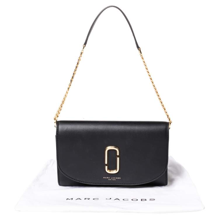 Pre Owned Marc Jacobs Black Leather Flap Shoulder Bag