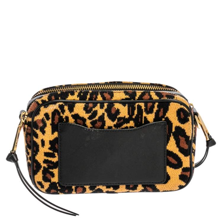 Pre Owned Marc Jacobs Brown/Black Leather & Fabric The Softshot Crossbody Bag