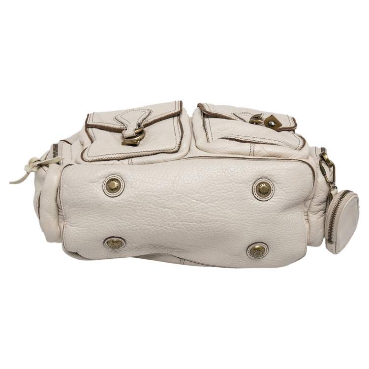 Pre Owned Marc By Marc Jacobs White Leather Blake Hobo