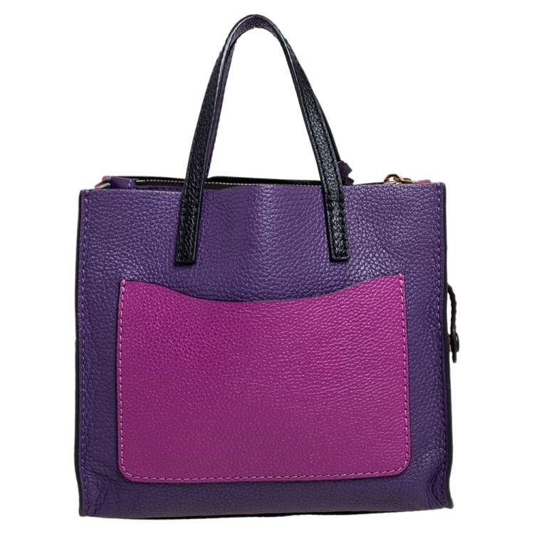 Pre Owned Marc Jacobs Multicolor Leather Mini Colorblocked Grind Tote