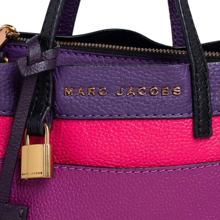 Pre Owned Marc Jacobs Multicolor Leather Mini Colorblocked Grind Tote