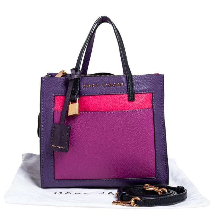 Pre Owned Marc Jacobs Multicolor Leather Mini Colorblocked Grind Tote