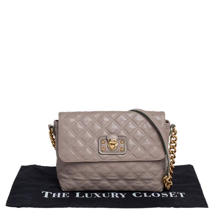 مملوكة مسبقًا Marc Jacobs Beige Quilted Leather The Large Single Flap Shoulder Bag