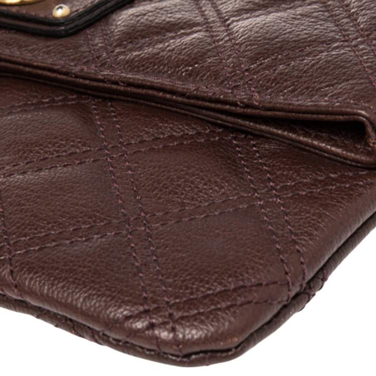 Pre Owned Marc Jacobs Brown Quilted Leather Eugenie Clutch
