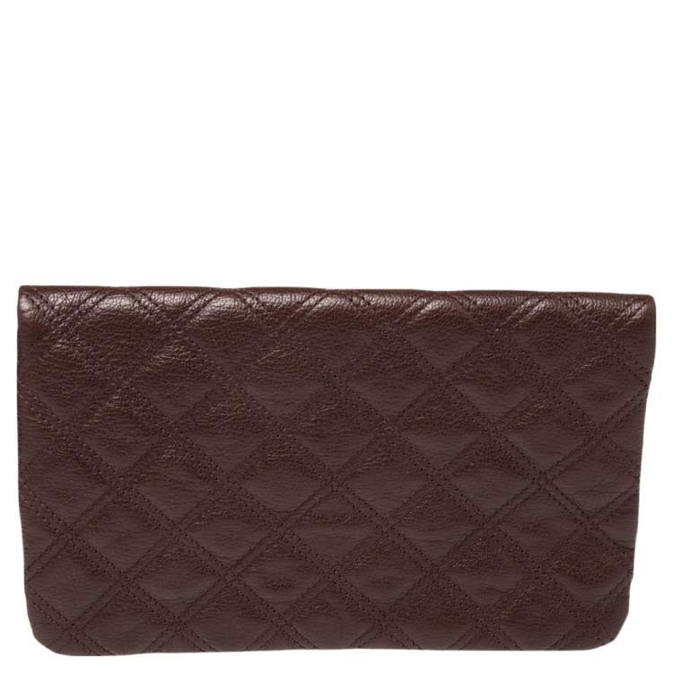Pre Owned Marc Jacobs Brown Quilted Leather Eugenie Clutch