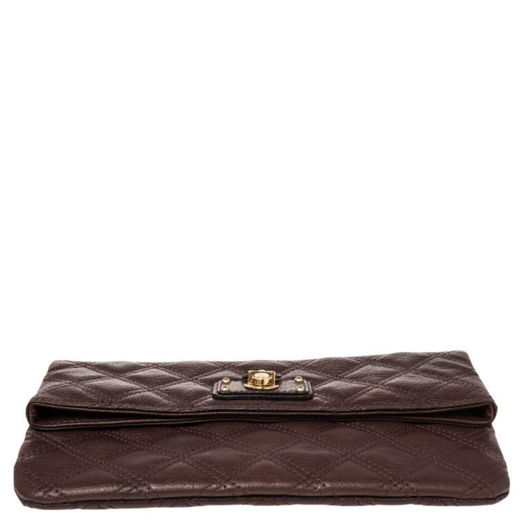 Pre Owned Marc Jacobs Brown Quilted Leather Eugenie Clutch