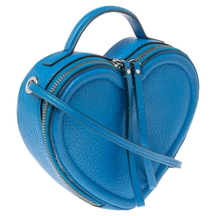 Pre Owned Marc by Marc Jacobs Electric Blue Leather Heart Crossbody Bag