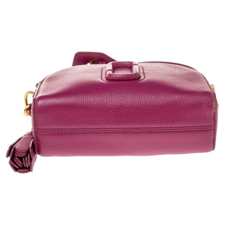 Pre Owned Marc Jacobs Fuchsia Leather Small Shutter Camera Crossbody Bag