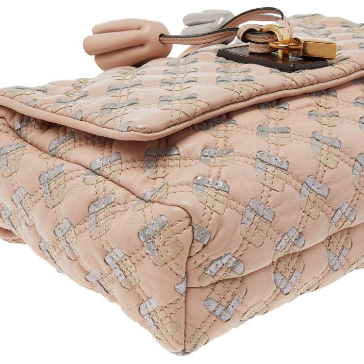 Pre Owned Marc Jacobs Pink Leather Lock Flap Chain Bag