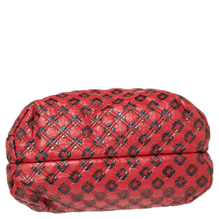 مملوكة مسبقًا Marc Jacobs Red/Metallic Quilted Leather Memphis Robert Jena Shoulder Bag