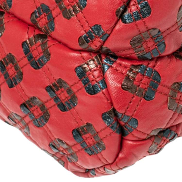 مملوكة مسبقًا Marc Jacobs Red/Metallic Quilted Leather Memphis Robert Jena Shoulder Bag