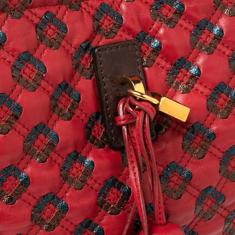 مملوكة مسبقًا Marc Jacobs Red/Metallic Quilted Leather Memphis Robert Jena Shoulder Bag