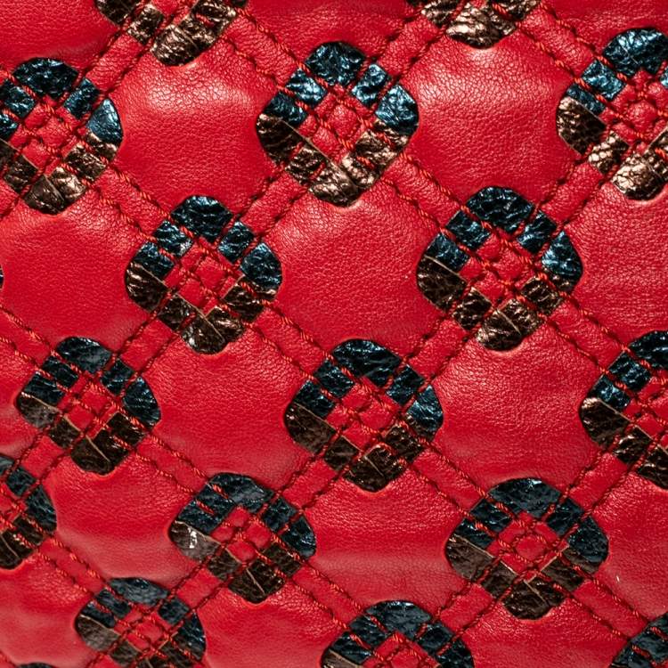 مملوكة مسبقًا Marc Jacobs Red/Metallic Quilted Leather Memphis Robert Jena Shoulder Bag