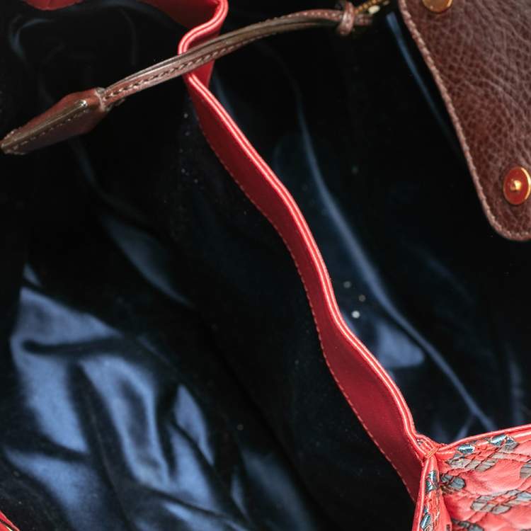 مملوكة مسبقًا Marc Jacobs Red/Metallic Quilted Leather Memphis Robert Jena Shoulder Bag