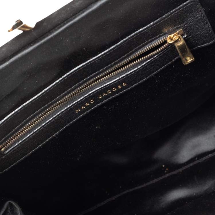 Pre Owned Marc Jacobs Blue/Black Sequin,Suede and Leather New York Rocker Stam Satchel