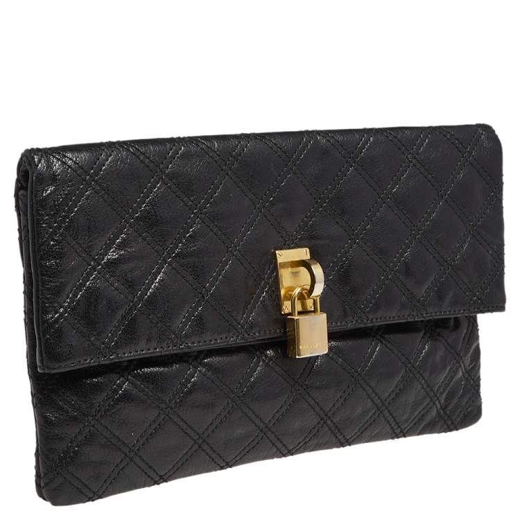 Pre Owned Marc Jacobs Black Quilted Leather Eugenie Clutch