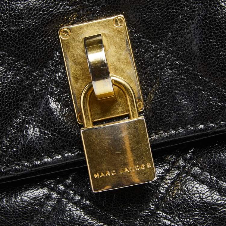 Pre Owned Marc Jacobs Black Quilted Leather Eugenie Clutch