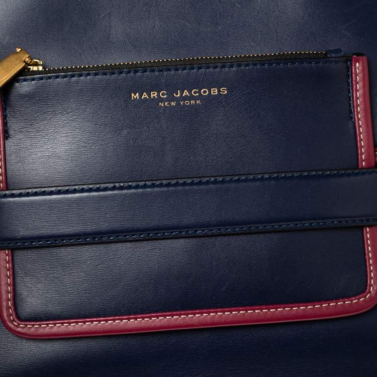 Pre Owned Marc Jacobs Blue/Pink Leather Madison Tote