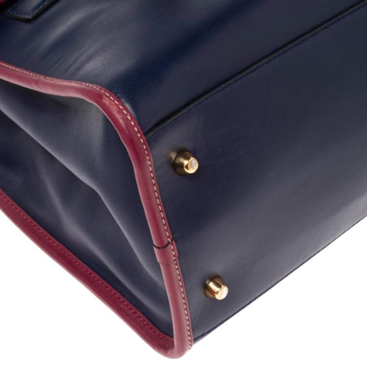 Pre Owned Marc Jacobs Blue/Pink Leather Madison Tote