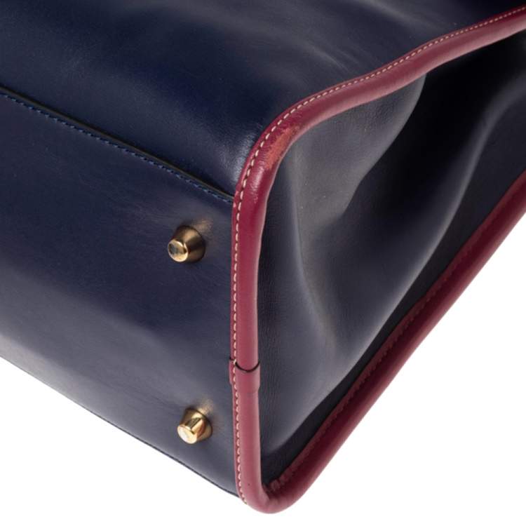 Pre Owned Marc Jacobs Blue/Pink Leather Madison Tote