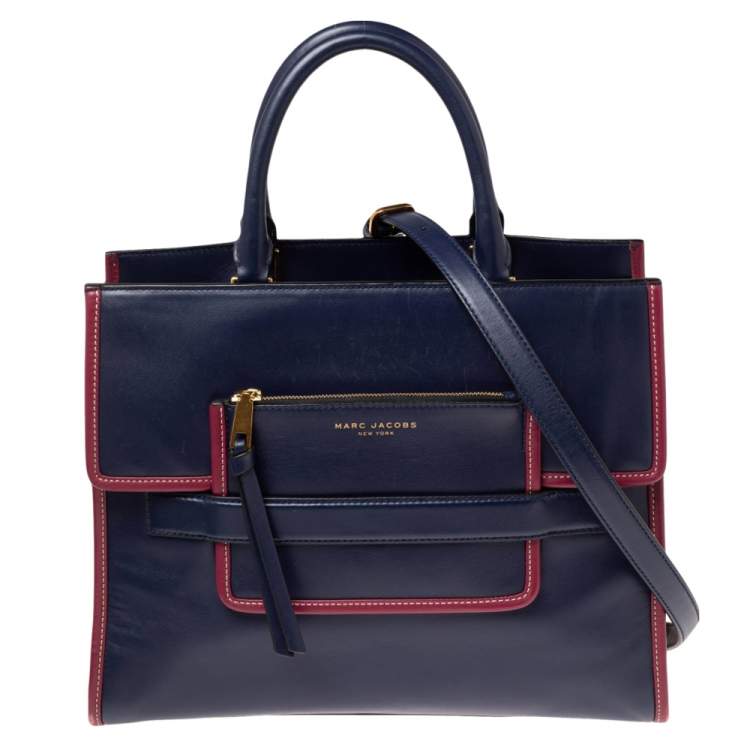 Pre Owned Marc Jacobs Blue/Pink Leather Madison Tote