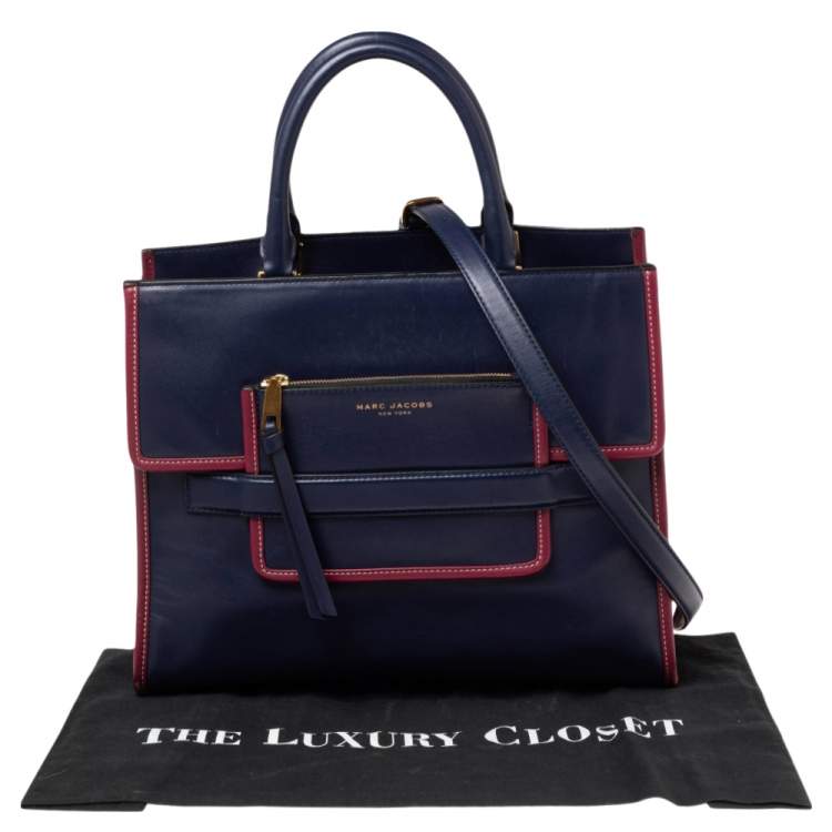 Pre Owned Marc Jacobs Blue/Pink Leather Madison Tote