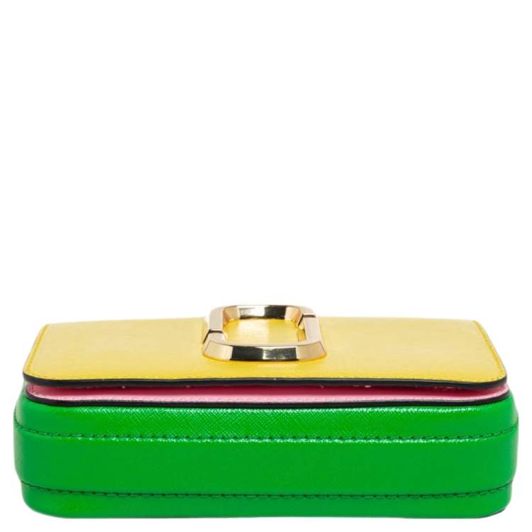 Pre Owned Marc Jacobs Tri Color Leather Snapshot Chain Belt Bag