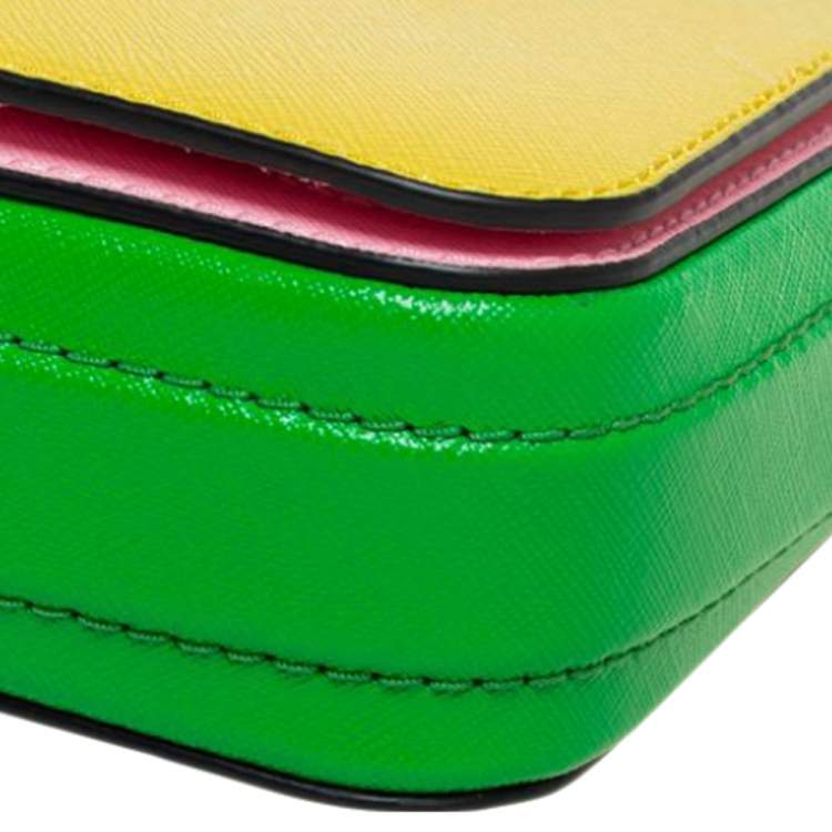 Pre Owned Marc Jacobs Tri Color Leather Snapshot Chain Belt Bag