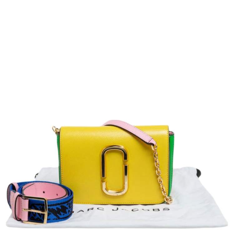 Pre Owned Marc Jacobs Tri Color Leather Snapshot Chain Belt Bag