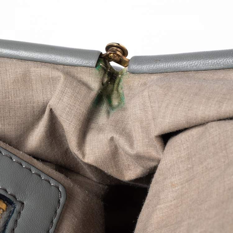 Pre Owned Marc Jacobs Grey Quilted Leather Stam Satchel