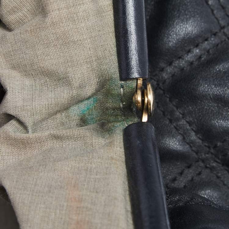 Pre Owned Marc Jacobs Black Quilted Leather Stam Satchel