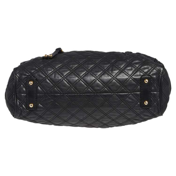 Pre Owned Marc Jacobs Black Quilted Leather Stam Satchel