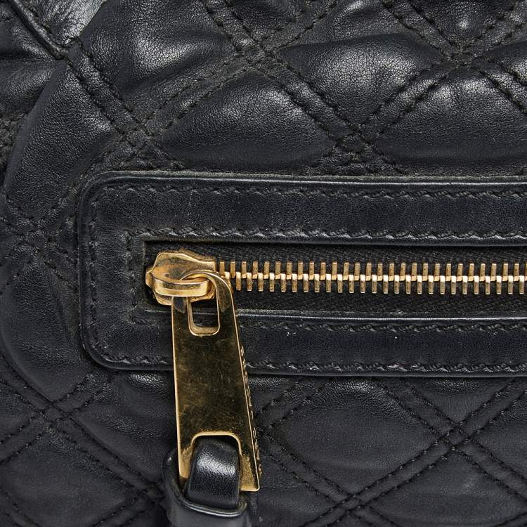 Pre Owned Marc Jacobs Black Quilted Leather Stam Satchel