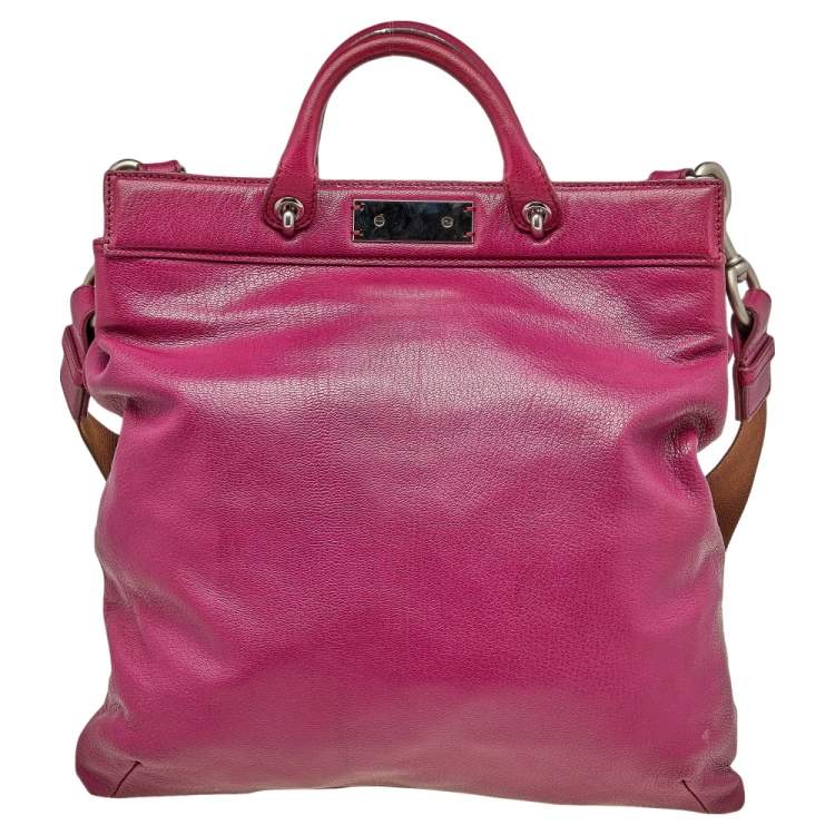 Pre Owned Marc Jacobs Purple Leather Robert Duffy Tote